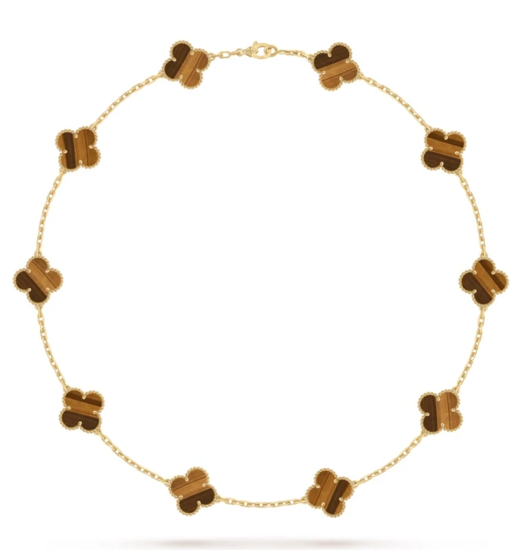 VINTAGE ALHAMBRA TIGER EYE NECKLACE