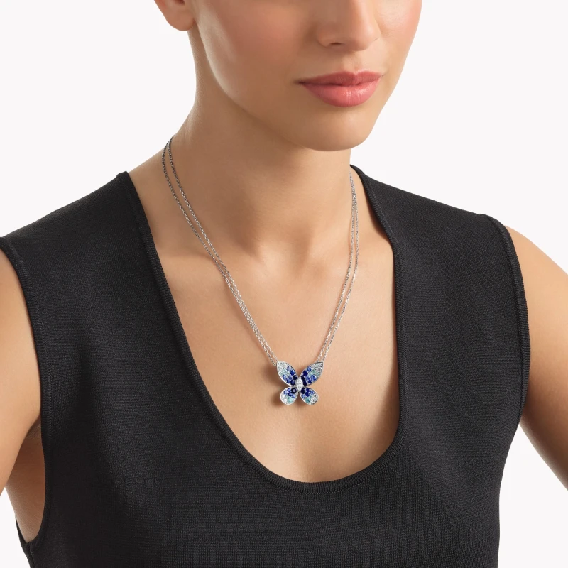 Graff Butterfly Sapphire, Tourmaline and Diamond Pendant RGP870 2