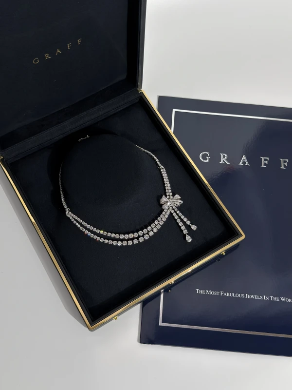 Graff Graff Bow Double Strand Diamond Necklace RGN462 7
