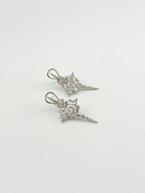 Stefan Hafner ASTRAKHAN SCROLL DIAMOND EARRINGS SH 1.16 CT 3