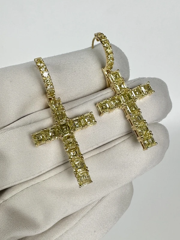 RalfDiamonds ASHER DIAMONDS 9.24 CT FANCY LIGHT YELLOW EARRINGS RFD 9.24 CT 4