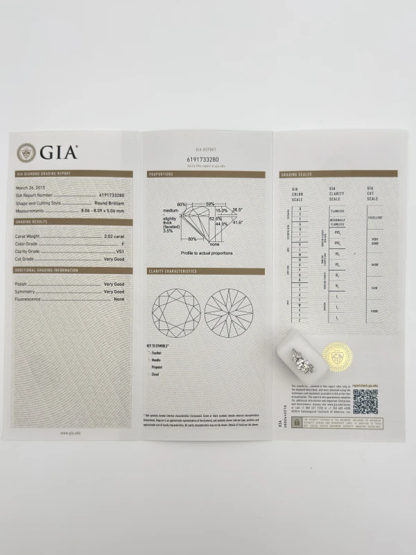 Earrings without a brand С БРИЛЛИАНТОМ 2.02 СТ F/VS1 2.02 СТ F/VS1 3