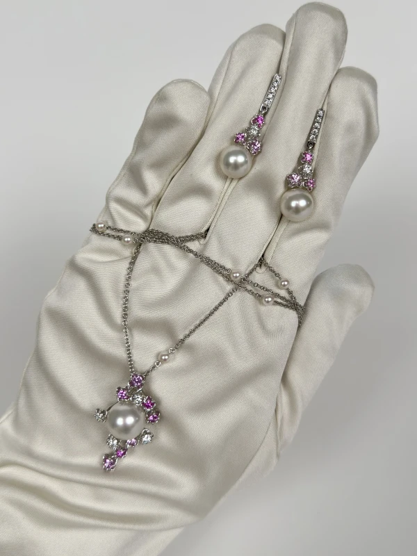 Мikimoto  PEARL DIAMOND & SAPPHIRE SET PEH7030NSW/PPH7129NSW 5