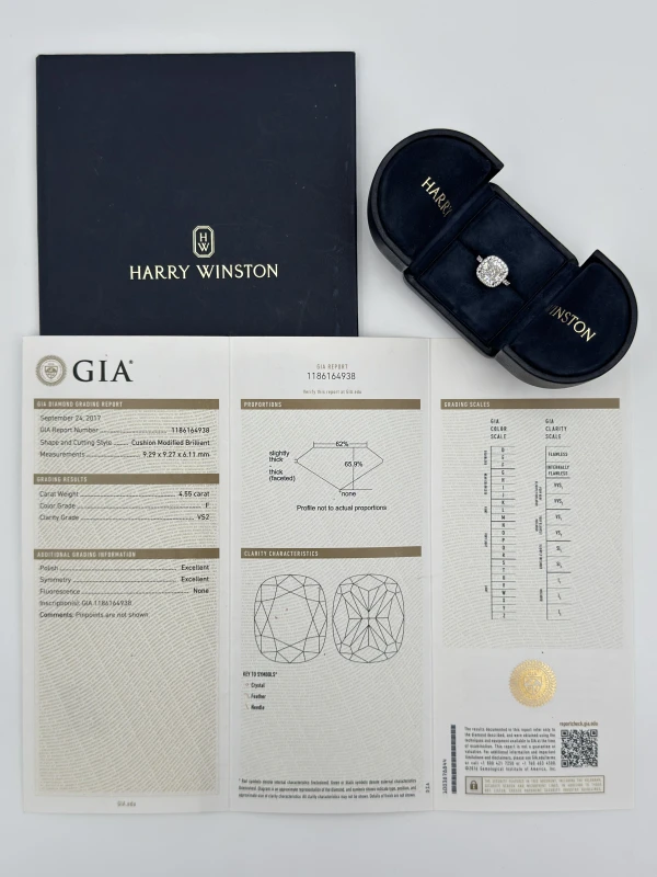 Harry Winston DIAMOND 4.55 CT F/VS2 RING HW4.55 4