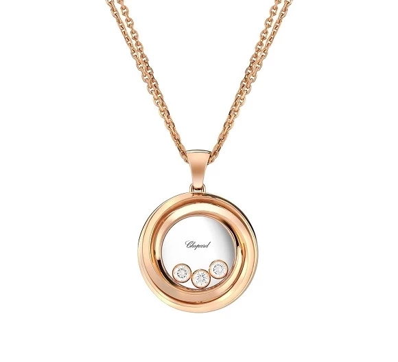 HAPPY EMOTIONS PENDANT, PINK GOLD