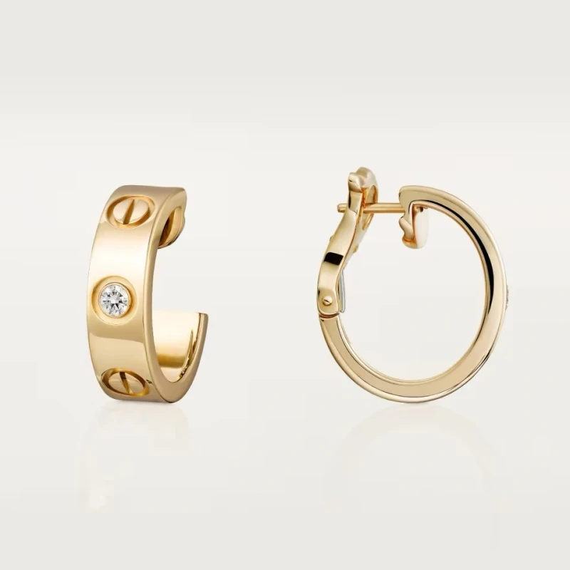 Cartier LOVE EARRINGS, 2 DIAMONDS, PINK GOLD B8022900 4