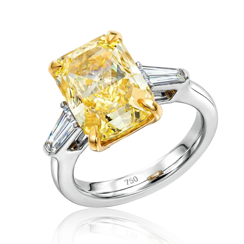 DIAMOND 6.19 CT FANCY INTENSE YELLOW/SI1 RING (GIA)