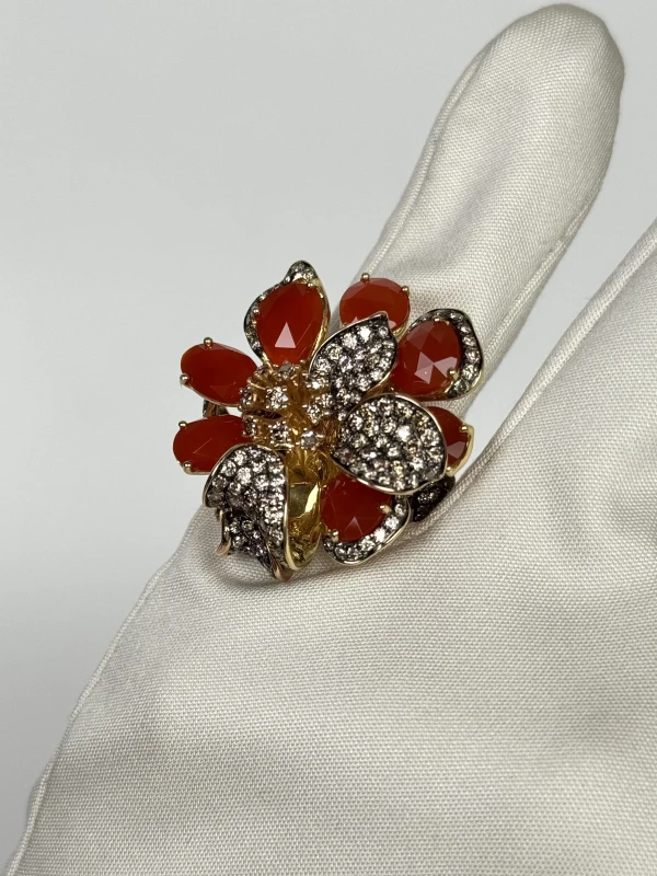 Ювелірні прикраси КОМПЛЕКТ С БРИЛЛИАНТАМИ И СЕРДОЛИКОМ Комплект с бриллиантами и сердоликом 5