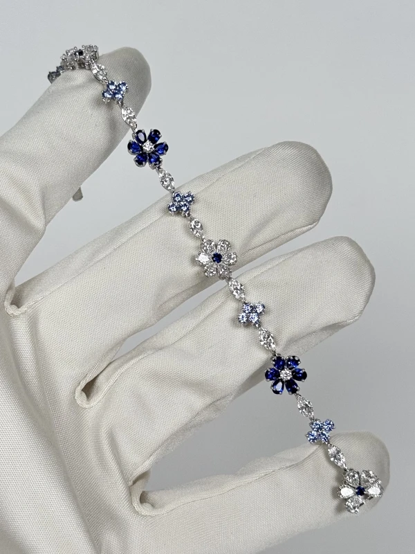 Harry Winston Forget-Me-Not Sapphire and Diamond Bracelet BRSPRFFLRFMN 2