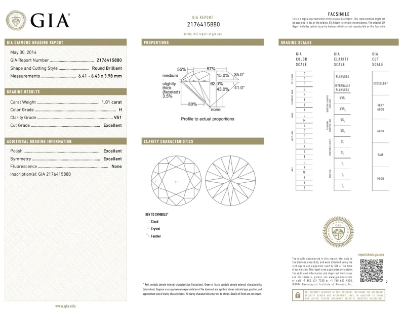 No name ROUND DIAMOND 1.00-1.01 CT H/VS1 EARRINGS (GIA) 217222-NN1.00-1.01 CT H/VS1 2