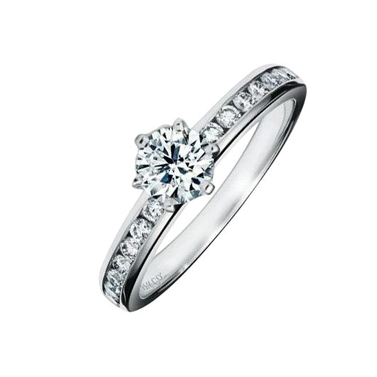 PLATINUM ROUND DIAMOND 0.57 CT H/VVS1 RING (SIZE 50)