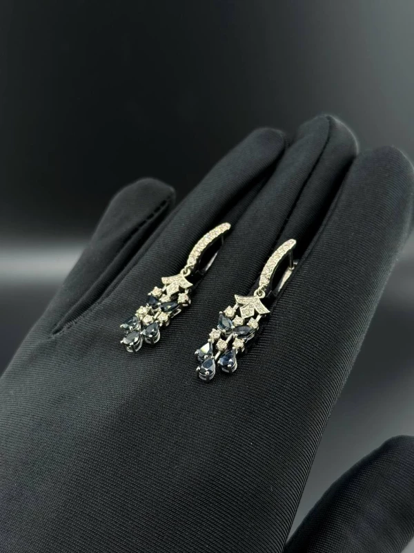 RalfDiamonds SAPPHIRES AND DIAMONDS DROP EARRINGS RDE 3