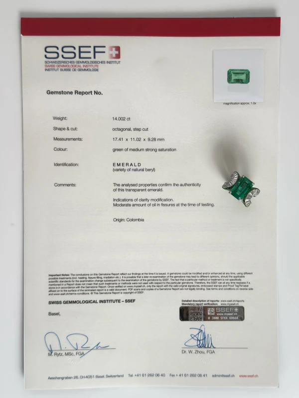 De Grisogono HIGH JEWELRY COLOMBIA GREEN EMERALD 14.002 CT RING (SSEF CERTIFIED) 282455 7