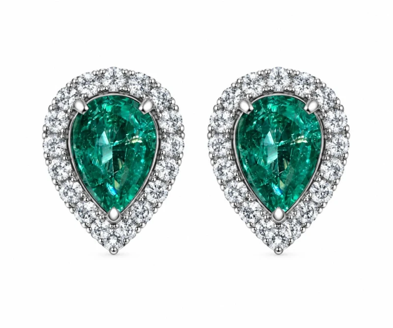 Серьги с изумрудами 1,34CT и бриллиантами 0.38CT