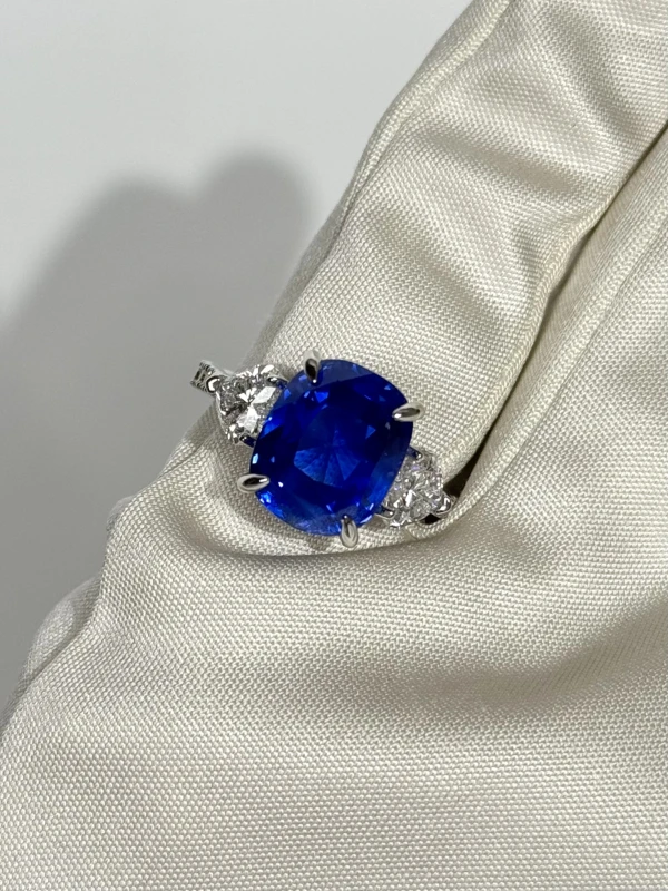 СЕРЬГИ NO NAME CUSHION SAPPHIRE 5.03 CT RING (SIZE 57) SAP 5.03 4
