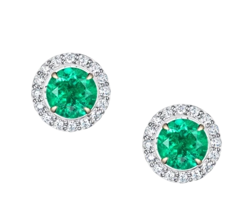 EMERALD EARRINGS 1.42 - 1.60 CT VIVID TO INTENSE GREEN (ZAMBIA)
