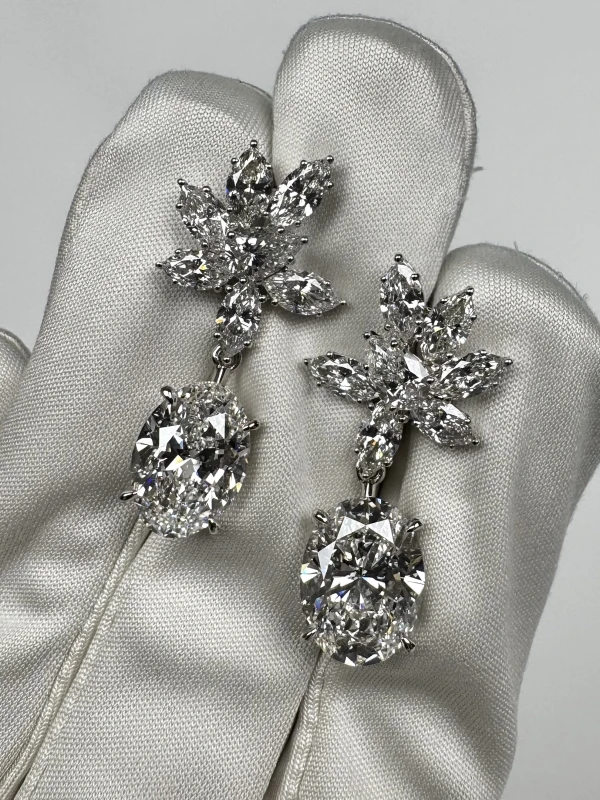 СЕРЬГИ NO NAME OVAL DIAMOND 5.10 - 5.70 CT F/VS1 EARRINGS (GIA) NN5.10-5.70 CT F/VS1 4