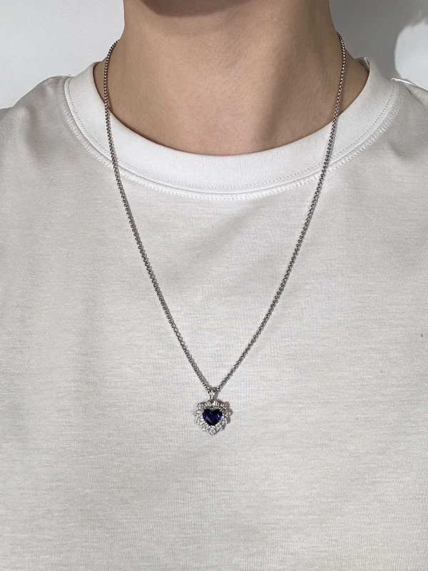 Earrings without a brand SAPPHIRE HEART 2.82 CT PENDANT,  ROYAL BLUE NNS2.82 CT 2