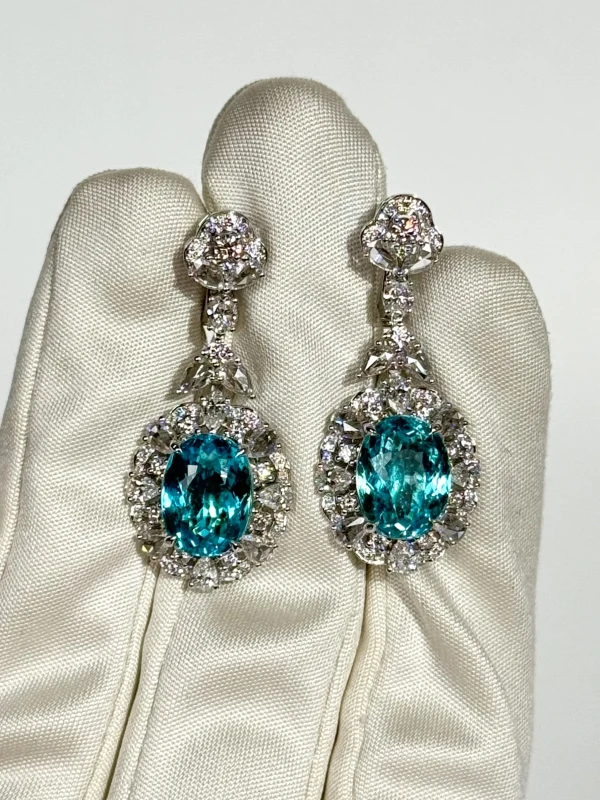 No name PARAIBA TOURMALINE 5.18 - 4.52 CT EARRING (AIGS) NN 5.18-4.52 CT 3