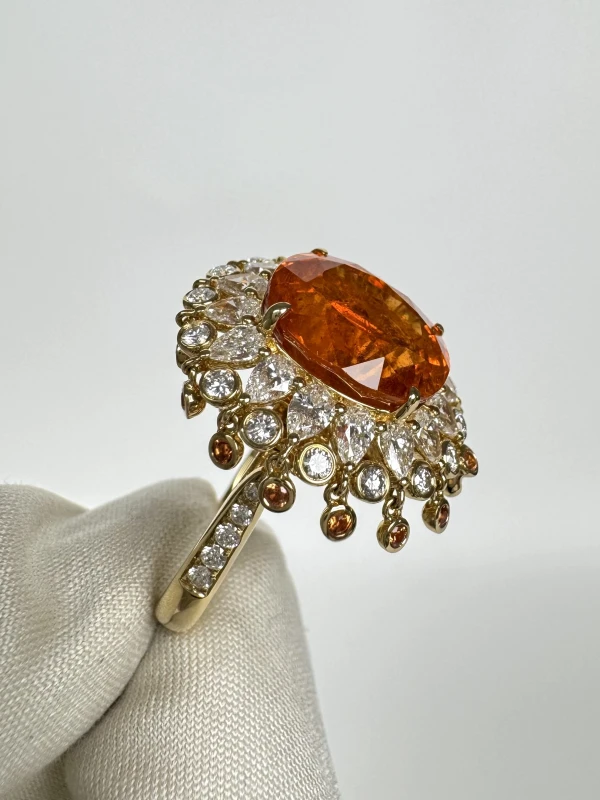Earrings without a brand NATURALE SPESSARTITE GARNET 9.59 CT RING (SIZR 54) NN9.59CT 3