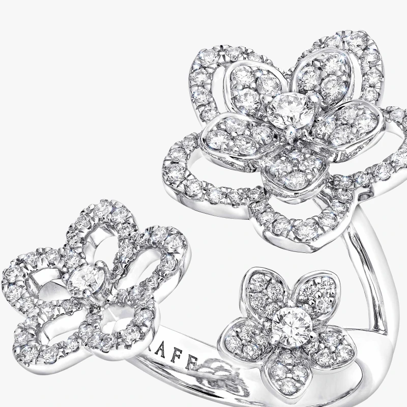 Graff Wild Flower Triple Diamond Ring (SIZE 51) RGR841 2