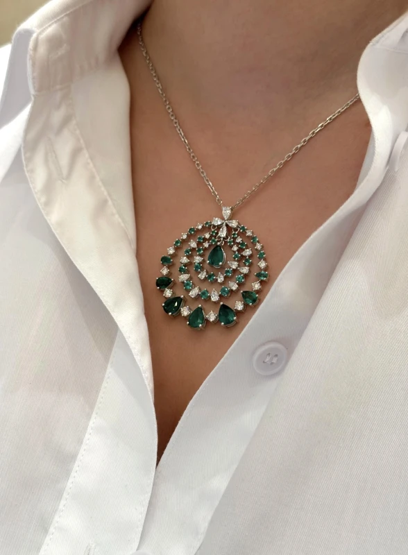 DeRosa EMERALD & DIAMOND NECKLACE 2011N232711775B 5