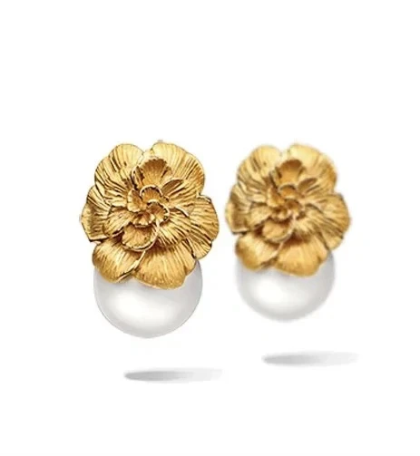 GARDENIAS 12.45 MM PEARL EARRINGS