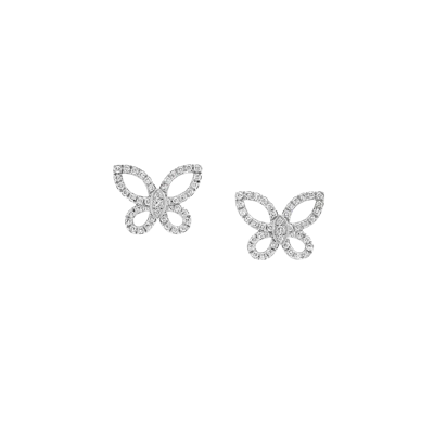 Mini Butterfly Silhouette Diamond Earrings
