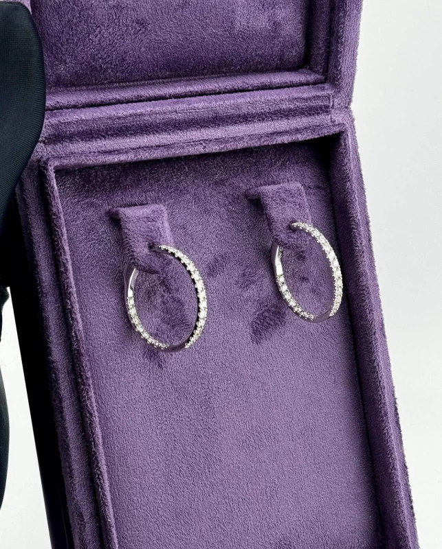 Earrings without a brand DIAMOND HOOP EARRINGS 2.09 CT 2.09 СТ 6