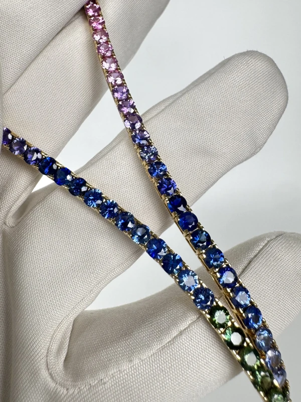DeRosa MULTICOLOR SAPPHIRE 21.68 CT NECKLACE (SIZE 40) N339496 5