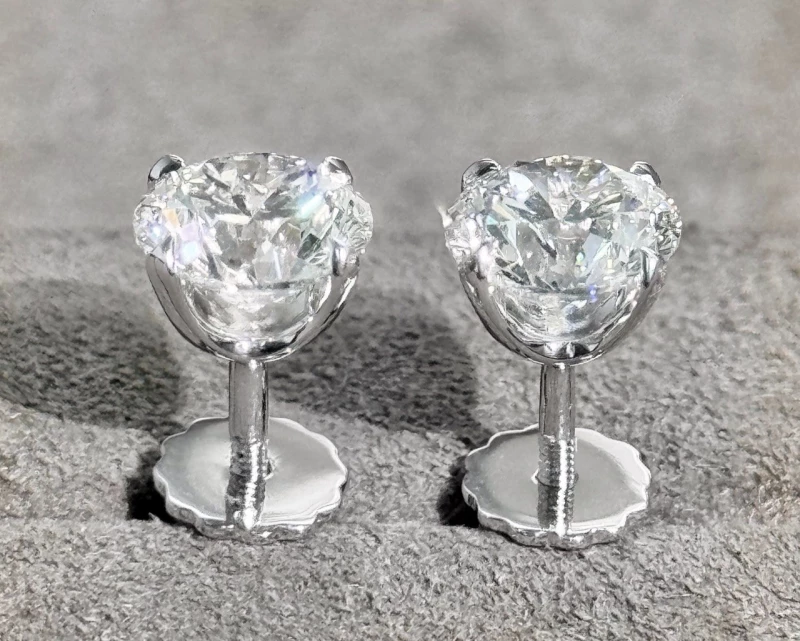 СЕРЬГИ NO NAME ROUND DIAMOND STUD 2.01 - 2.01 CT H/VS1 (GIA) 2.01 - 2.01 CT H/VS1 5