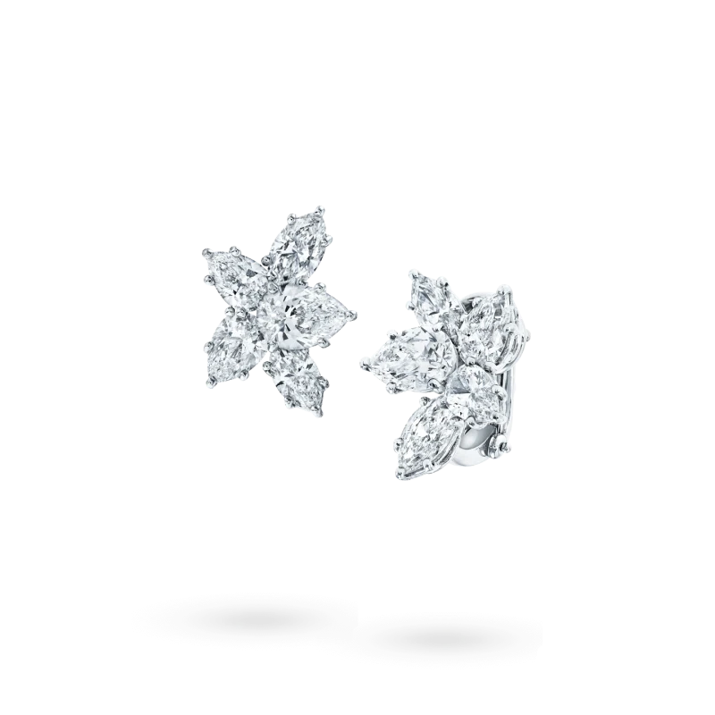 WINSTON CLUSTER DIAMOND EARRINGS, MEDIUM