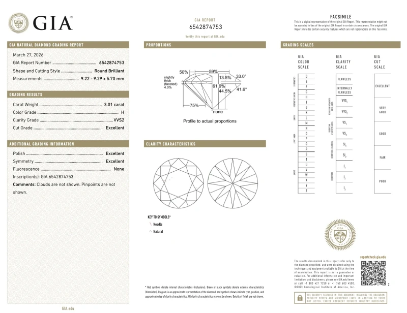 No name ROUND DIAMOND 3.01-3.01 CT H/VVS2 EARRINGS (GIA) nn3.01-3.01 H/VVS2 2