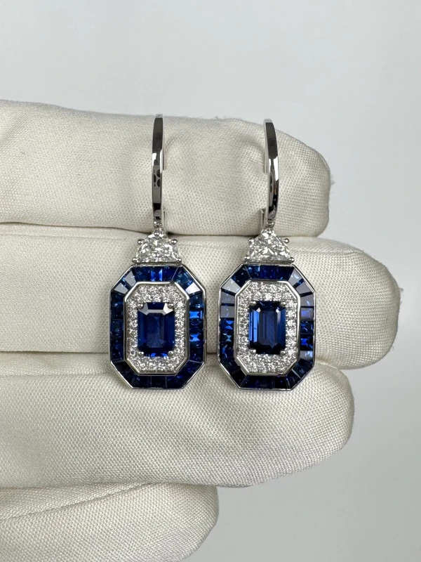 VERDI JEWELLERY SAPPHIRE & DIAMOND EARRINGS A17M 3