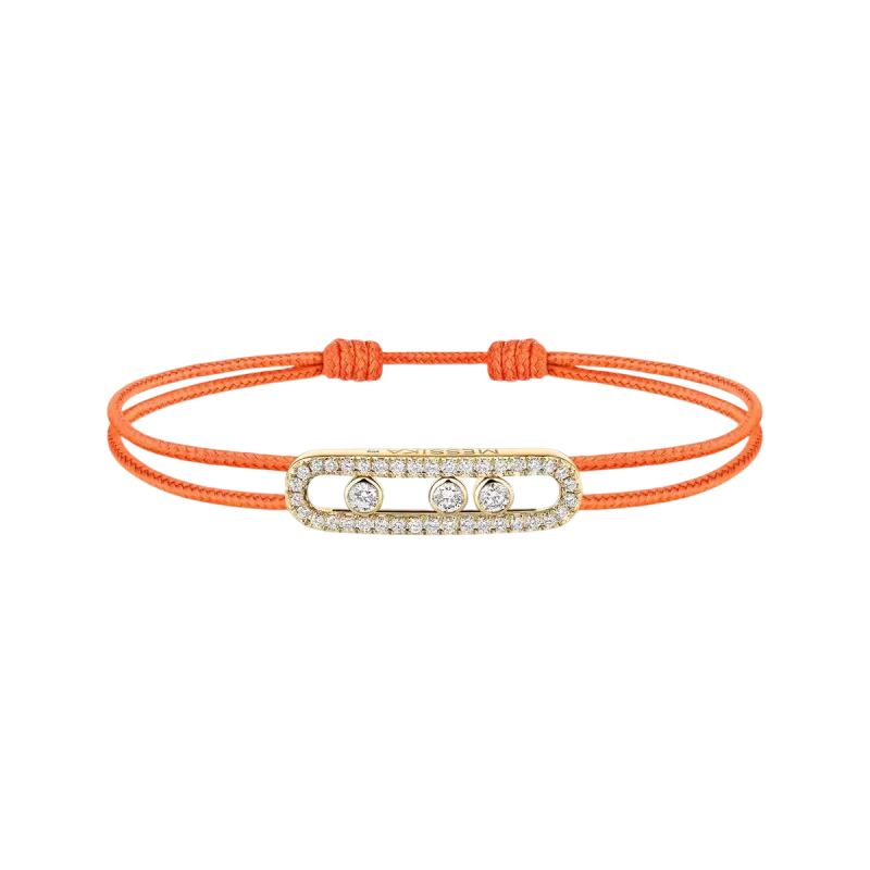 MESSIKA CARE(S) ORANGE CORD PAVÉ BRACELET