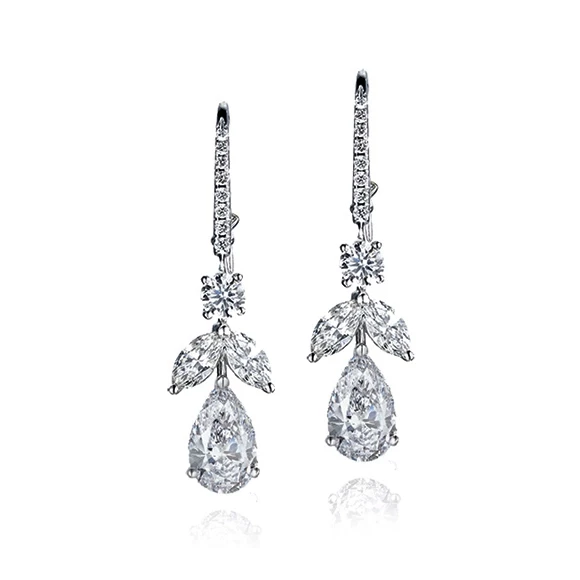 TOPS ON FRENCH EARRINGS 1.13 CT G/VS1 - 1.06 CT F/VS1