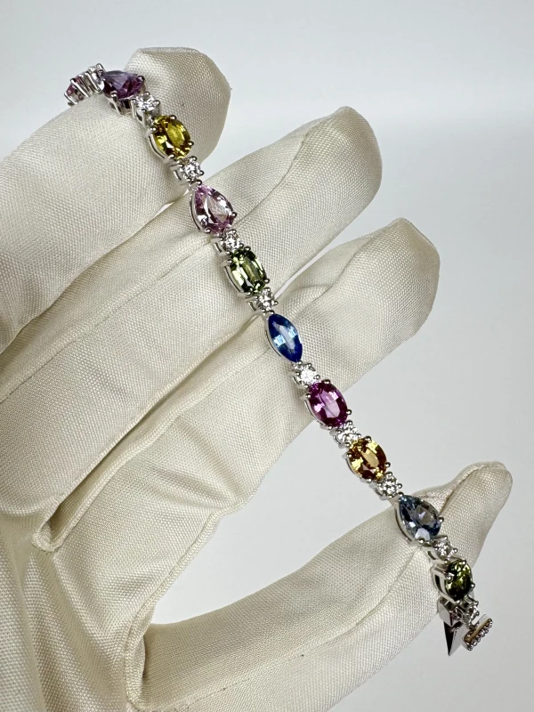 RalfDiamonds MULTISHAPE SAPPHIRE 12.8 CT BRACELET RFD12.8 CT 2
