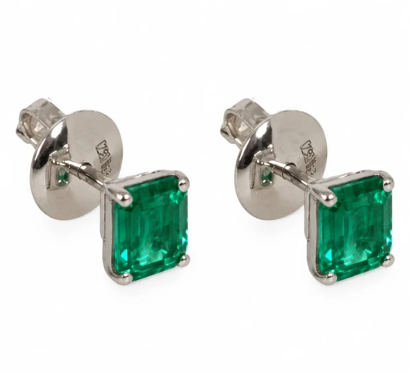EARRINGS WITH EMERALDS 1.19 CT