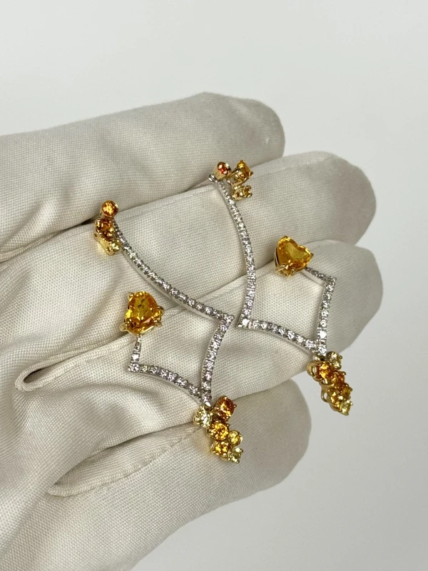 Stefan Hafner DIAMOND & CITRINE EARRINGS SH 4