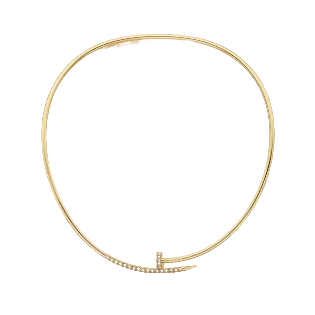 Juste un Clou torque necklace, small model, reverse-set diamonds (SIZE 31)