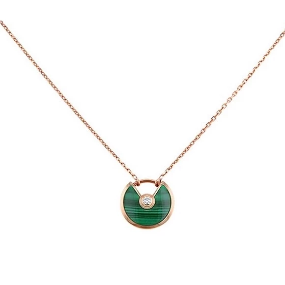 Cartier AMULETTE DE CARTIER, MALACHITE AND DIAMOND NECKLACE, ROSE GOLD  B7224550