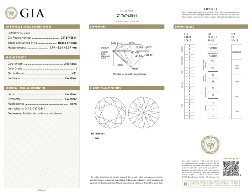 No name ROUND DIAMOND 2.00-2.01 CT I/VS1 EARRINGS (GIA) EXEXEX nn 2.00-2.01ct I/VS1 3