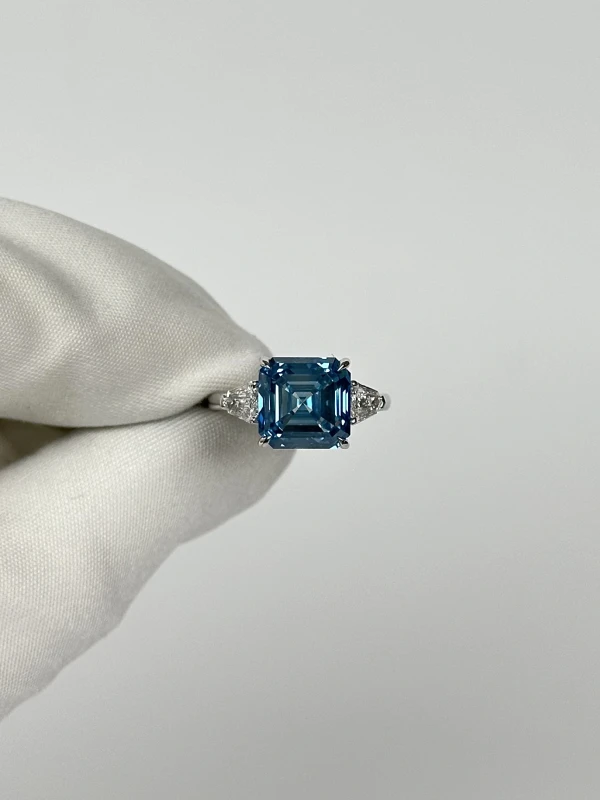 No name NN5.00FVB DIAMOND 5.00 CT FANCY VIVID BLUE*/VS2 RING (GIA) NN5.00FVB 2
