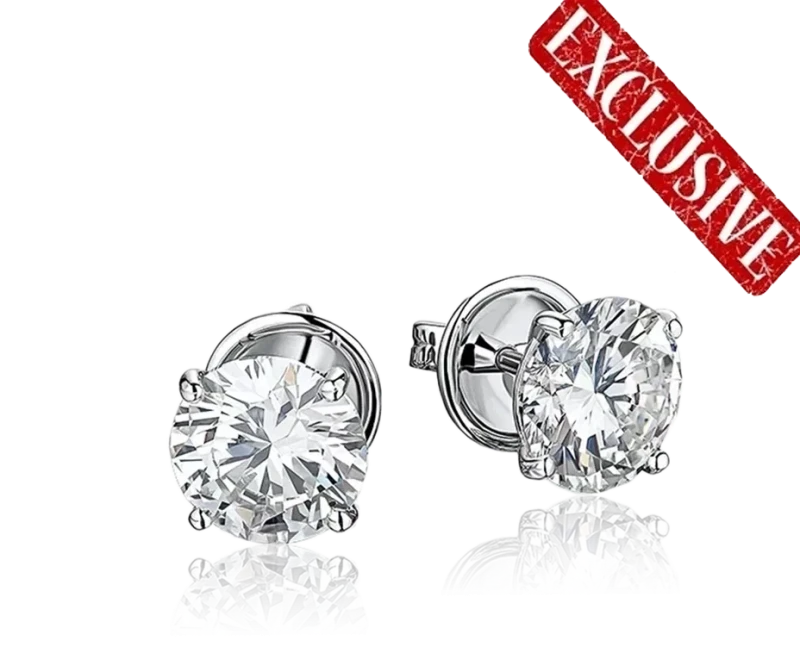 DIAMOND 3.02 - 3.01 CT D/INTERNALLY FLAWLESS - FLAWLESS EARRINGS (GIA)