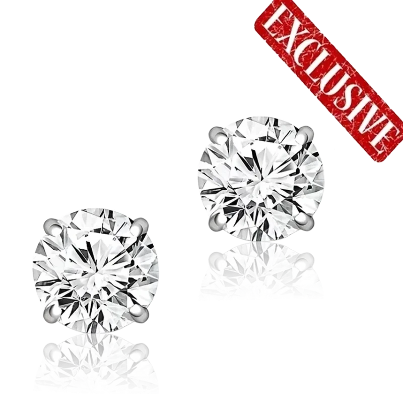 ROUND DIAMOND 3.01-3.00 CT F-G/FLAWLESS-INTERNALLY FLAWLESS EARRINGS (GIA) EXEXEX