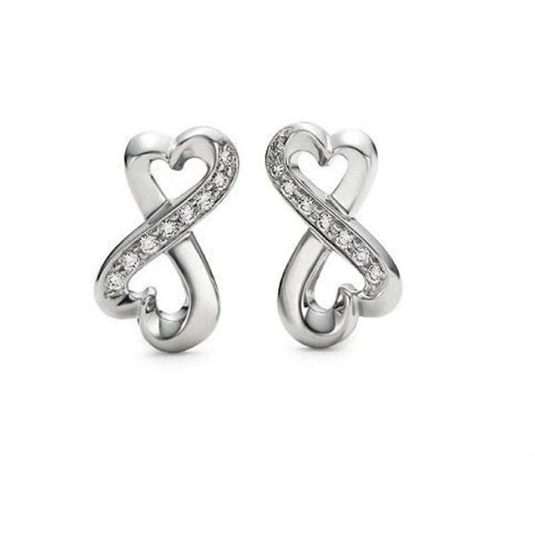 Tiffany & Co DIAMOND DOUBLE HEART EARRINGS T&CO 4351 1