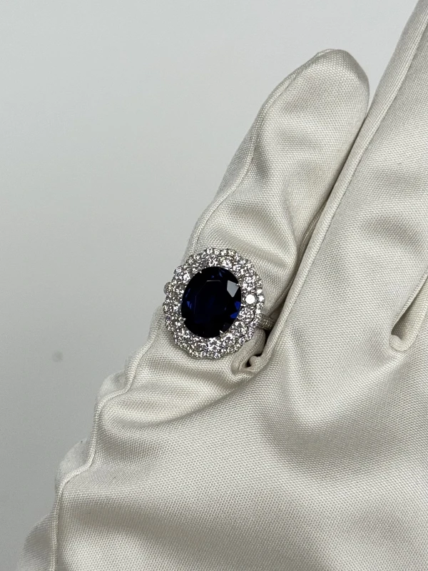 СЕРЬГИ NO NAME SAPPHIRE 6.19 CT AND DIAMOND RING NN6.19CT 6