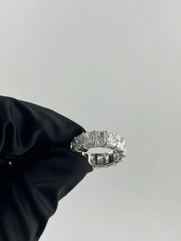 No name ETERNITY RADIANT DIAMOND 11.2 CT D-E/VVS1-SI1 RING (SIZE 53) GIA nn11.2ct 3