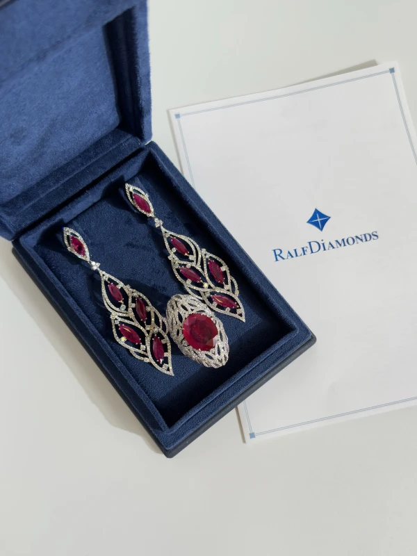 RalfDiamonds RUBY 42.71 CT & DIAMOND 13.5 CT SET RD01123 7
