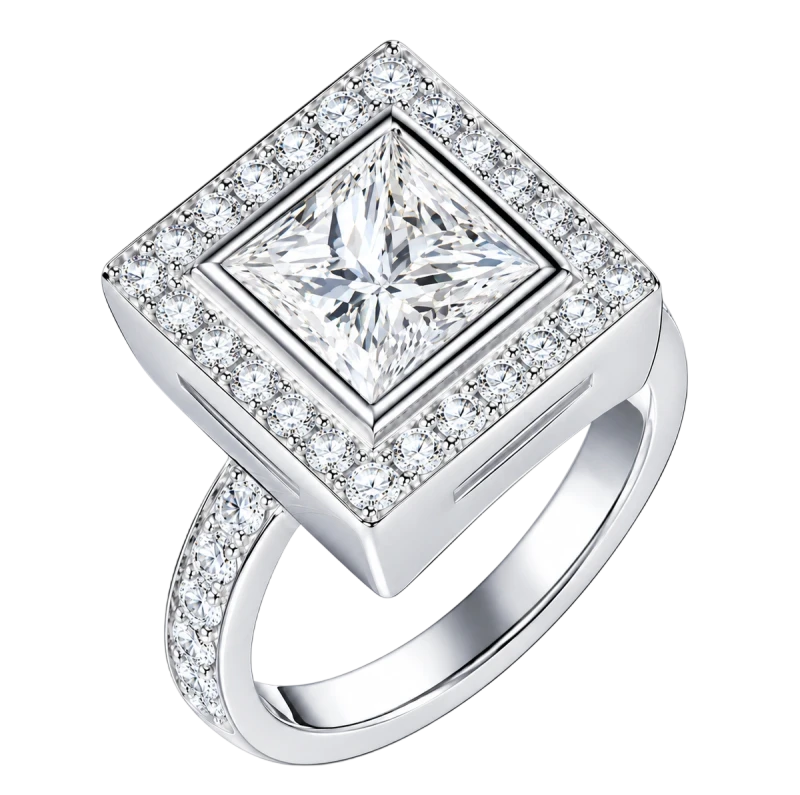 PRINCESS DIAMOND 2.10 CT K/VS2 RING (SIZE 53)